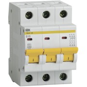 Автоматический выключатель модульный 3п B 16А 4.5кА ВА47-29 IEK MVA20-3-016-B