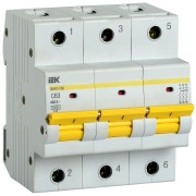 Автоматический выключатель модульный 3п C 63А 15кА ВА47-150 IEK MVA50-3-063-C