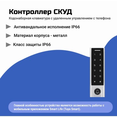 Комплект СКУД с электромеханическим замком домофоном и управлением WI-FI