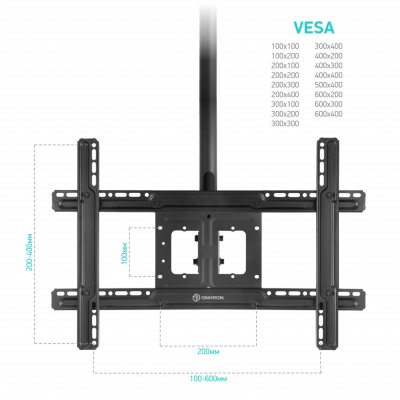 Кронштейн ONKRON потолочный 22-70'' N1L