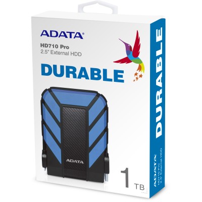 Внешний жесткий диск Portable HDD 1TB ADATA HD710 Pro (Blue), IP68, USB 3.2 Gen1, 133x99x22mm, 270g /3 года/