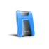 Внешний жесткий диск Portable HDD 1TB ADATA HD650 (Blue), Silicone, USB 3.2 Gen1, 121x81x21mm, 201g /3 года/