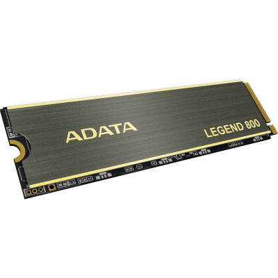 Твердотельный накопитель ADATA SSD LEGEND 800, 500GB, M.2(22x80mm), NVMe 1.4, PCIe 4.0 x4, 3D NAND, R/W 3500/2200MB/s, IOPs н.д./н.д., TBW 300, DWPD 0.55, with Heat Sink (3 года)