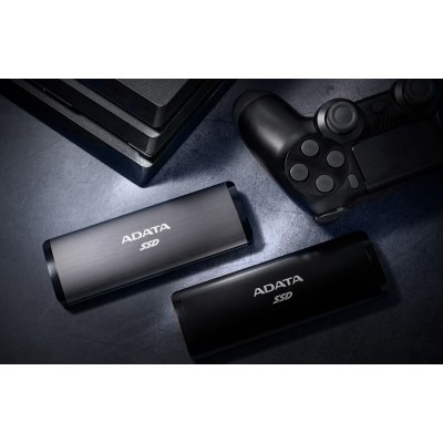 Твердотельный накопитель ADATA External SSD SE760, 256GB, Type-C, USB 3.2 Gen2, R/W 1000/800 MB/s, 122x44x14mm, Black (3 года)