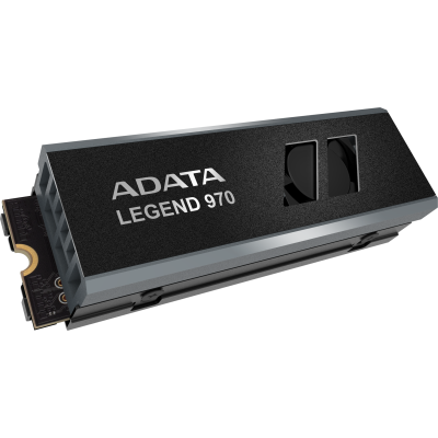 Твердотельный накопитель ADATA SSD LEGEND 970, 2000GB, M.2(22x80mm), NVMe 2.0, PCIe 5.0 x4, 3D NAND, R/W 10000/10000MB/s, IOPs 1 400 000/1 400 000, TBW 1400, DWPD 0.38, with Heat Sink (5 лет)