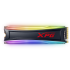 Твердотельный накопитель ADATA SSD SPECTRIX S40G, 1024GB, M.2(22x80mm), NVMe 1.3, PCIe 3.0 x4, 3D TLC, R/W 3500/3000MB/s, IOPs 290 000/240 000, DRAM buffer 128MB, TBW 640, DWPD 0.34, with RGB Heat Spr