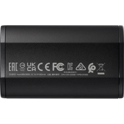 Твердотельный накопитель ADATA External SSD SD810, 1000GB, Type-C, USB 3.2 Gen2х2, up to R/W 2000/2000 MB/s, 72.7x44x12.2mm, Black (5 лет)