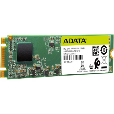 Твердотельный накопитель ADATA SSD Ultimate SU650, 240GB, M.2(22x80mm), SATA3, 3D TLC, R/W 550/500MB/s, IOPs 80 000/60 000, TBW 140, DWPD 0.5 (3 года)