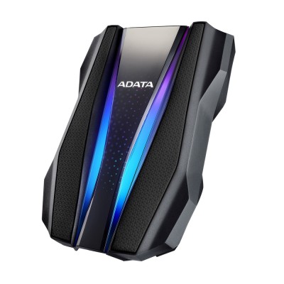 Внешний жесткий диск Portable HDD 2TB ADATA HD770G (Black), USB 3.2 Gen1, IP68, RGB lighting, 139x98x26mm, 270g /3 года/