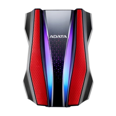 Внешний жесткий диск Portable HDD 1TB ADATA HD770G (Red), USB 3.2 Gen1, IP68, RGB lighting, 139x98x26mm, 270g /3 года/