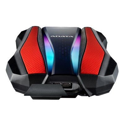 Внешний жесткий диск Portable HDD 1TB ADATA HD770G (Red), USB 3.2 Gen1, IP68, RGB lighting, 139x98x26mm, 270g /3 года/