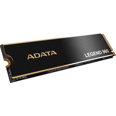 Твердотельный накопитель ADATA SSD LEGEND 960, 4000GB, M.2(22x80mm), NVMe 1.4, PCIe 4.0 x4, 3D NAND, R/W 7400/6800MB/s, IOPs 700 000/550 000, DRAM buffer 4000MB, TBW 3120, DWPD 0.43, with Heat Spreade