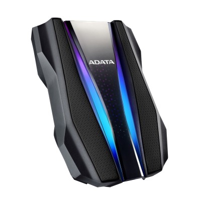 Внешний жесткий диск Portable HDD 2TB ADATA HD770G (Black), USB 3.2 Gen1, IP68, RGB lighting, 139x98x26mm, 270g /3 года/