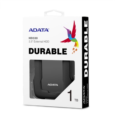 Внешний жесткий диск Portable HDD 1TB ADATA HD330 (Black), Silicone, USB 3.2 Gen1, 133x89x16mm, 190g /3 года/