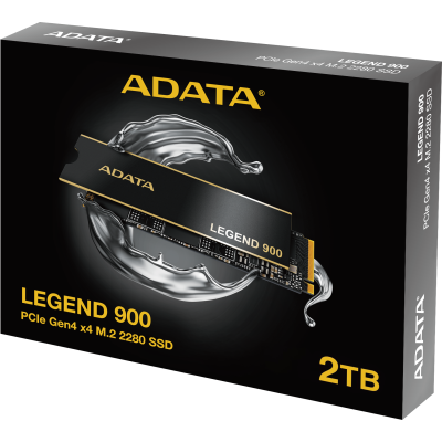 Твердотельный накопитель ADATA SSD LEGEND 900, 2048GB, M.2(22x80mm), NVMe 1.4, PCIe 4.0 x4, 3D NAND, R/W 7000/5400MB/s, IOPs н.д./н.д., TBW 1200, DWPD 0.06, with Heat Sink (5 лет)