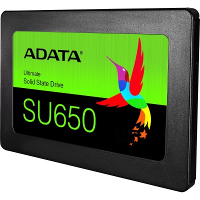 Твердотельный накопитель ADATA SSD Ultimate SU650, 256GB, 2.5" 7mm, SATA3, 3D TLC, R/W 520/450MB/s, IOPs 40 000/75 000, TBW 140, DWPD 0.5 (3 года)