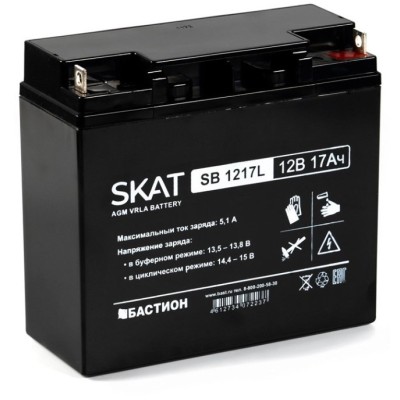 Аккумуляторная батарея SKAT SB 1217L ∙ Аккумулятор 12В 17 А∙ч Бастион