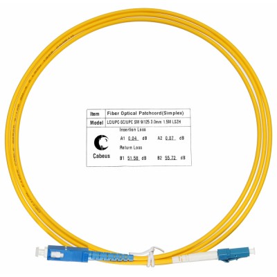 Патч-корд оптический FOP(s)-9-LC-SC-1.5m