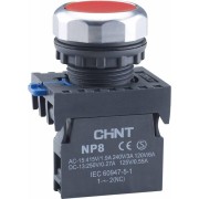 Кнопка управления NP8-01BN/4 без подсветки красн. 1НЗ IP65 (R) CHINT 667231