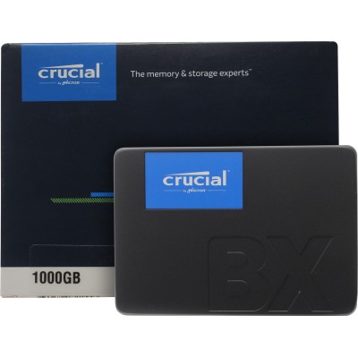 Твердотельный накопитель Crucial SSD BX500, 1000GB, 2.5" 7mm, SATA3, 3D TLC, R/W 540/500MB/s, TBW 360, DWPD 0.2 (12 мес.)