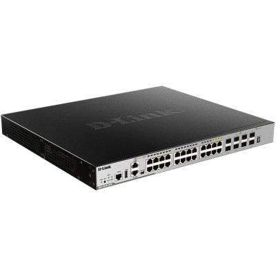 Коммутатор Managed L3 Stackable Switch 20x1000Base-T PoE D-Link