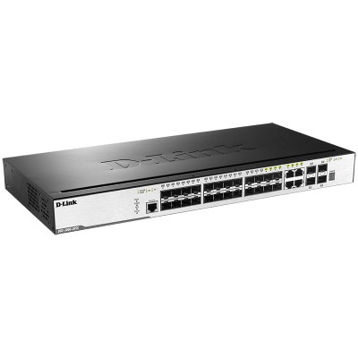 Сетевой коммутатор 20-Port 100/1000 SFP ports + 4 Combo 10/100/1000BASE-T/SFP ports + 4-Port 10G SFP+ D-Link