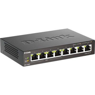 Коммутатор DGS-1008P/F1A Unmanaged Switch 8x1000Base-T (4x1000Base-T PoE) D-Link