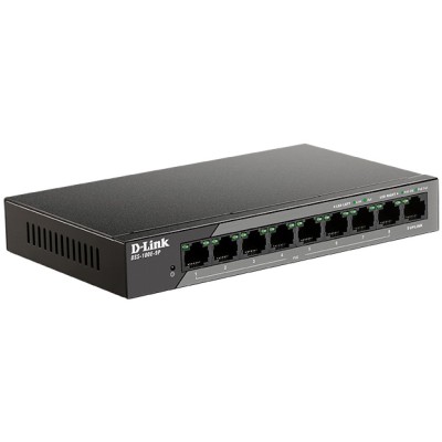 Коммутатор DSS-100E-9P Unmanaged Surveillance Switch 8x100Base-TX PoE D-Link