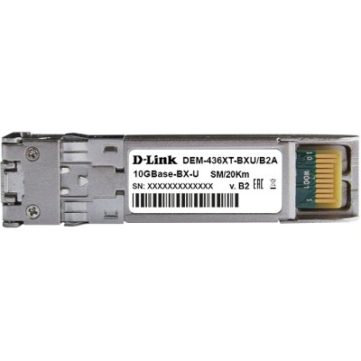 Трансивер 10GBASE-LR BiDi SFP+ Transceiver 20km (w/o DDM) TX: 1270nm D-Link