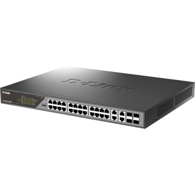 Сетевой коммутатор Smart L2 Surveillance Switch 24х1000Base-T PoE (8 PoE ports 802.3bt 90W) D-Link