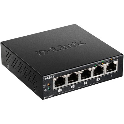 Коммутатор DGS-1005P Unmanaged Switch 5x1000Base-T (4x1000Base-T PoE) D-Link