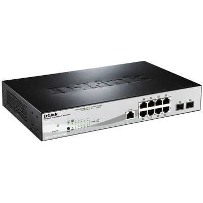 Сетевой коммутатор Managed Gigabit Switch with 8 10/100/1000Base-T PoE + 2 SFP Ports D-Link