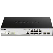 Коммутатор DGS-1210-10P/ME/B Managed L2 Metro Ethernet Switch 8x1000Base-T PoE D-Link