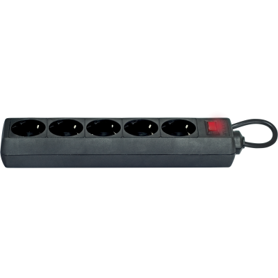 Сетевой фильтр Defender ES 3 3 м, черный, 5 розеток Surge Protector Defender ES 3 3m, black, 5 outlets