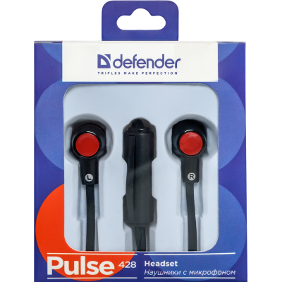 Defender Гарнитура для смартфонов Pulse 428 черный, вставки