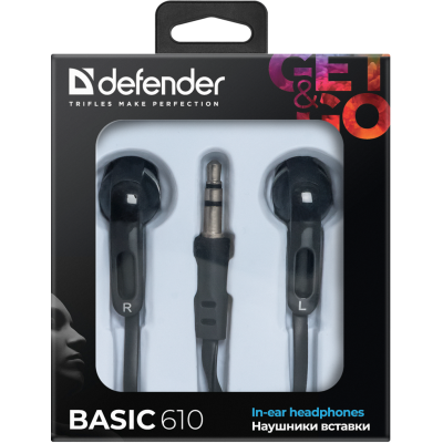 Defender Наушники вставки Basic 610 черный