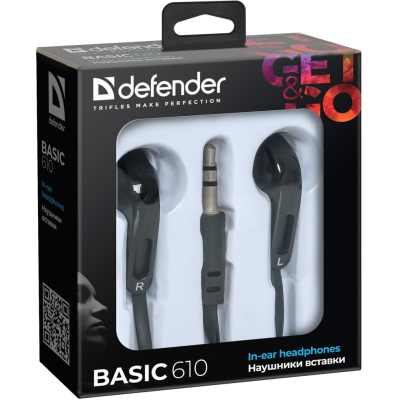 Defender Наушники вставки Basic 610 черный