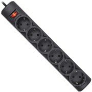 Сетевой фильтр Defender DFS 151 1,8 м, черный, 6 розеток Surge Protector Defender DFS 151 1,8m, black, 6 outlets