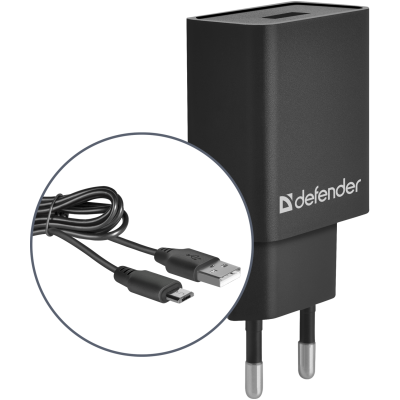 Defender Сетевой адаптер UPC-11 1xUSB,5V/2.1А,кабель micro-USB