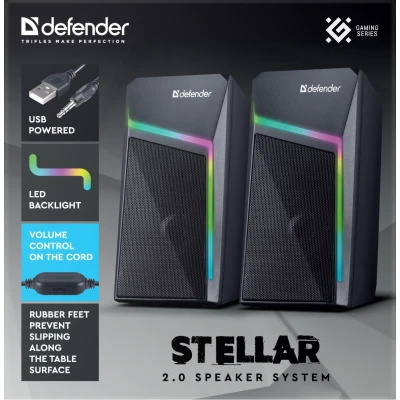 Defender Акустическая 2.0 система Stellar 6Вт, подсветка, питание от USB