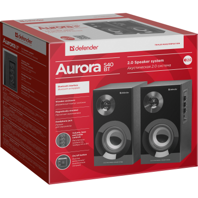 Defender Акустическая 2.0 система Aurora S40 BT 40Вт, bluetooth, 220В