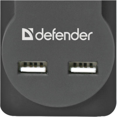 Сетевой фильтр Defender DFS 753 3,0 м, 5 розеток, 2xUSB, 2.1A