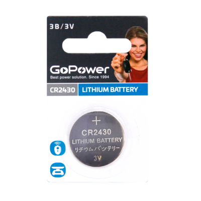 GoPower CR2430 BL1 Lithium 3V (1 / 40 / 2000) (1 шт.)