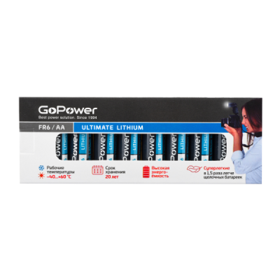 GoPower FR6 AA BOX10 Lithium 1.5V