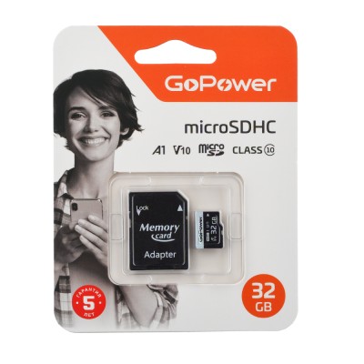 GoPower 32GB Class10 60 МБ/сек V10 с адаптером