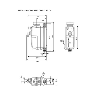 Установка канализационная Grundfos SOLOLIFT 2 CWC-3