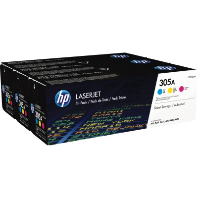 Тонер-картридж набор из 3 шт HP 305A CYM Tri-Pack Laserjet Toner Cartridge (CF370AM)