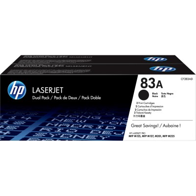 Тонер-картридж набор из 2 шт HP 83A 2-pack Black Original LaserJet Toner Cartridges (CF283AF) (CF283AF)