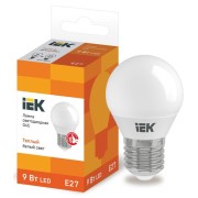 Лампа светодиодная ECO G45 9Вт шар 3000К E27 230В IEK LLE-G45-9-230-30-E27