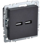 Розетка BRITE USB A+A 3.1А РЮ10-1-БрЧ черн. IEK BR-U21-D31-K02